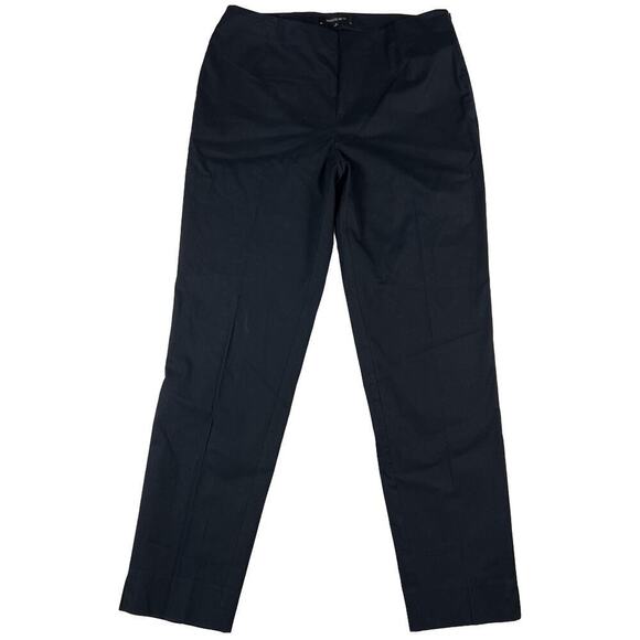 Lafayette 148 Brushed Cotton Flat Front Ankle Dress Pants Navy Blue Size 8 - Picture 1 of 9